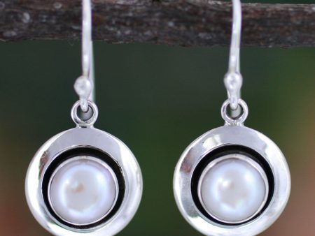 Jaipur Magic Moon Artisan Pearl Jewelry Earrings from India Online now