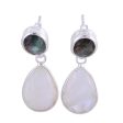 Misty Alliance Rainbow Moonstone and Labradorite 23 Ct Earrings For Discount