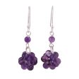 Regal Temptation Amethyst & Silver Beaded Earrings For Sale