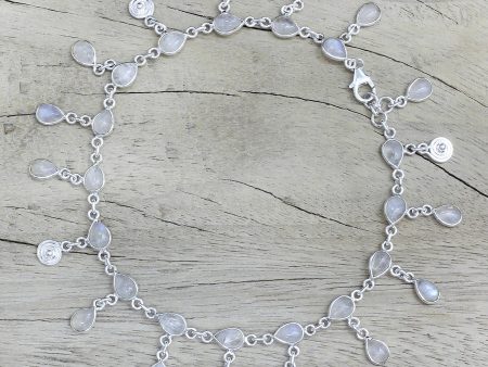 Starry Allure Rainbow Moonstone Charm Anklet Online Hot Sale