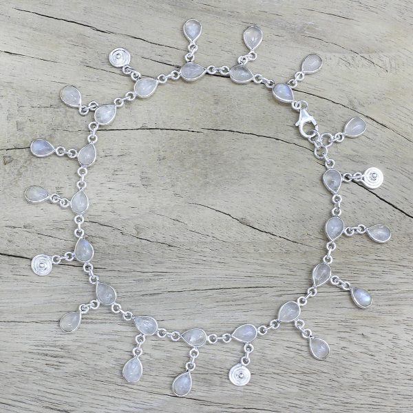 Starry Allure Rainbow Moonstone Charm Anklet Online Hot Sale