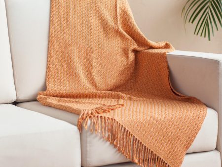 Cozy Combination in Marigold Bright Alpaca Blend Throw from Peru For Cheap