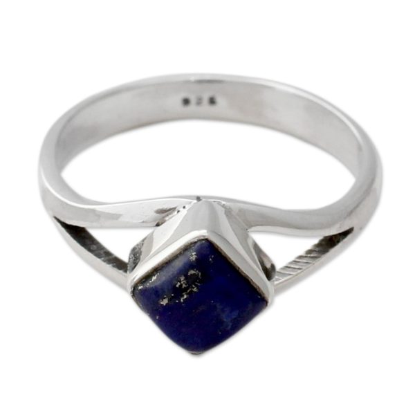 Regal Blue Lapis Lazuli Silver Ring For Cheap