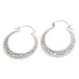 Sukawati Circles Sterling Silver Hoop Earrings from Bali Online now