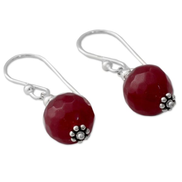 Red Agate & Sterling Silver Drop Earrings Online Hot Sale