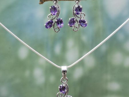 Mystical Blooms Amethyst Jewelry Set Cheap