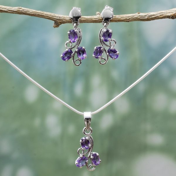 Mystical Blooms Amethyst Jewelry Set Cheap