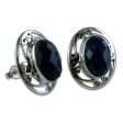 Seductive Blue Lapis Lazuli Button Earrings Sale