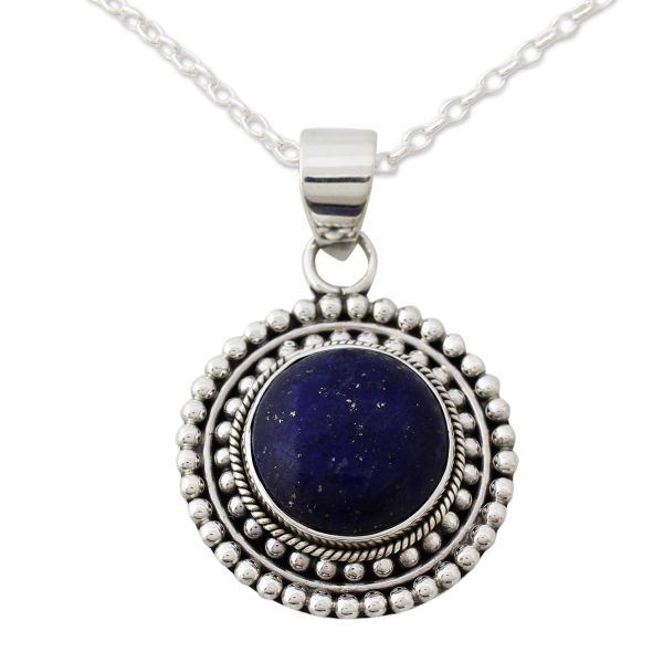 Royal Sunset Lapis Lazuli Pendant Necklace For Sale