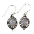 Moonlit Charm Sterling Silver Rainbow Moonstone Dangle Earrings India Hot on Sale