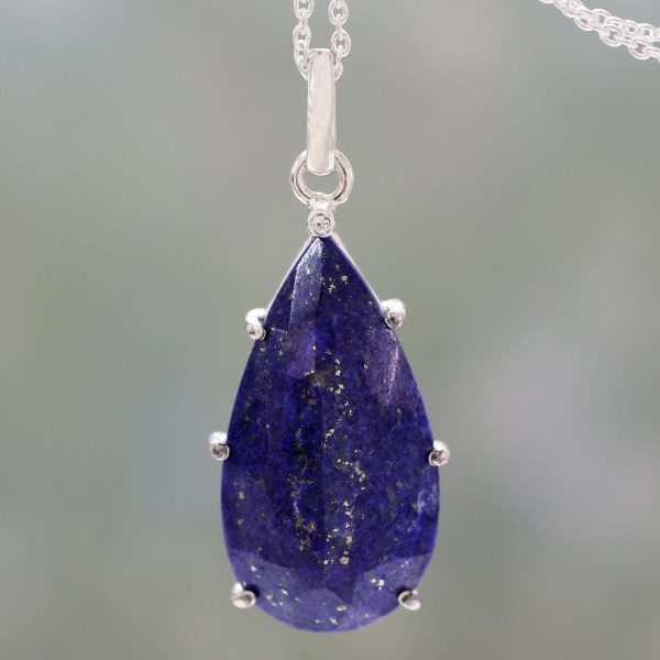 Royal Droplet Lapis Lazuli Pendant Necklace Sale