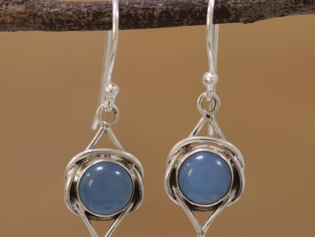 Intricate Twirl in Blue Sterling Earrings Hot on Sale