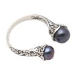 Seeking You Cultured Peacock Pearl and Sterling Silver Ring from Bali For Discount