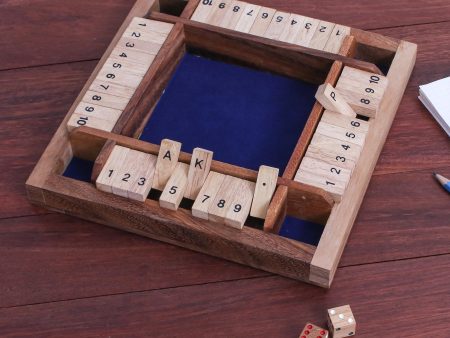 Shut The Box Handcrafted Rain Tree Wood Shut the Box Game from Thailand For Cheap