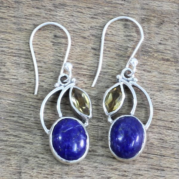 Starry Beauties Lapis Lazuli Dangle Earrings Online Sale