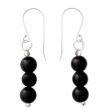 Midnight Radiance Hand Crafted Onyx and Sterling Silver Dangle Earrings For Cheap