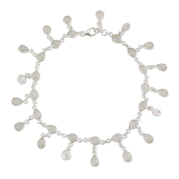 Starry Allure Rainbow Moonstone Charm Anklet Online Hot Sale