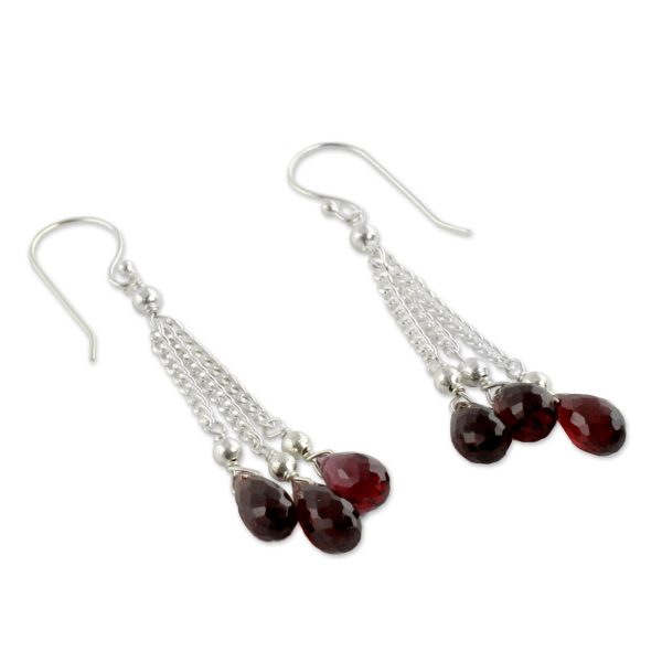 Sparkling Wine Garnet Earrings For Discount