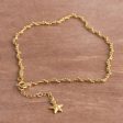 Moonlit Starfish 18k Gold Plated Sterling Silver Starfish Anklet from Peru Fashion