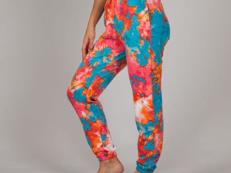 Tie-Dye Cuffed Sweatpants Online Hot Sale