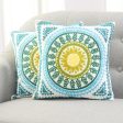 Mandala Glory Mandala Motif Embroidered Cotton Cushion Covers (Pair) Sale