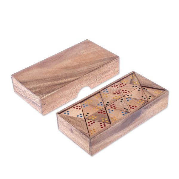 Triple Threat Wood 3-Sided Domino Set Crafted in Thailand Online Sale