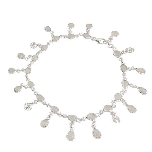 Starry Allure Rainbow Moonstone Charm Anklet Online Hot Sale