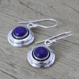 Midnight Discs Contemporary Lapis Lazuli and Sterling Silver Earrings Supply