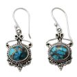 Oceans of Love Blue Composite Turquoise and Sterling Silver Dangle Earrings For Discount