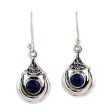 Alluring Crescent Lapis Lazuli Silver Earrings Supply