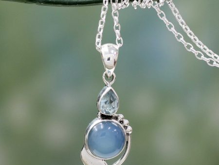 Modern Romance Chalcedony Pendant Necklace Sale