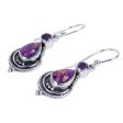 Mughal Lilac Sterling Silver Dangle Earrings For Sale