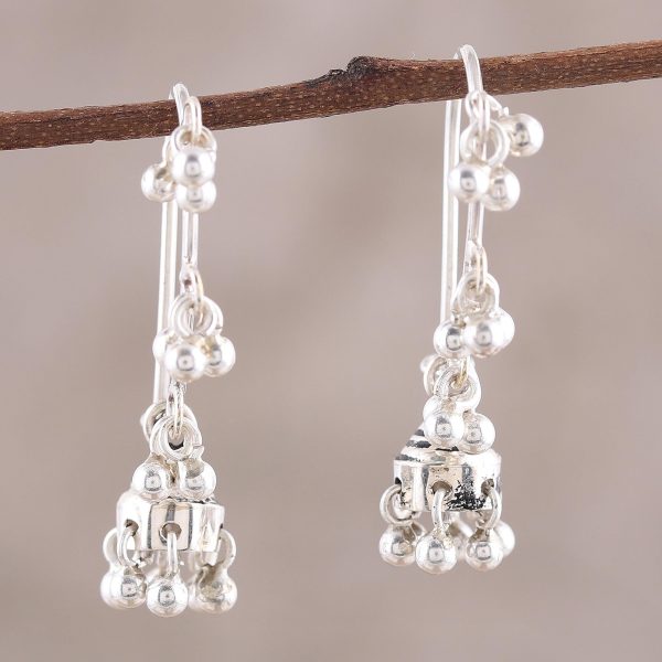 Music Silver Jhumki Style Jingle Bell Earrings Online Sale