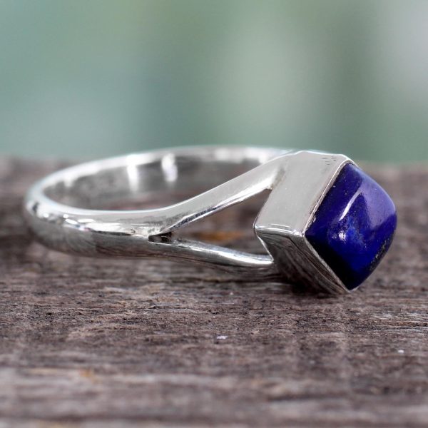 Regal Blue Lapis Lazuli Silver Ring For Cheap