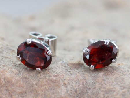 Scintillate Garnet Stud Earrings Cheap