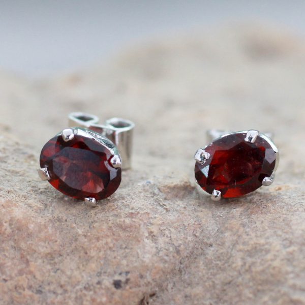 Scintillate Garnet Stud Earrings Cheap