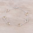 Sunshine Drops Sterling Silver Chain and Yellow Citrine Station Bracelet For Cheap