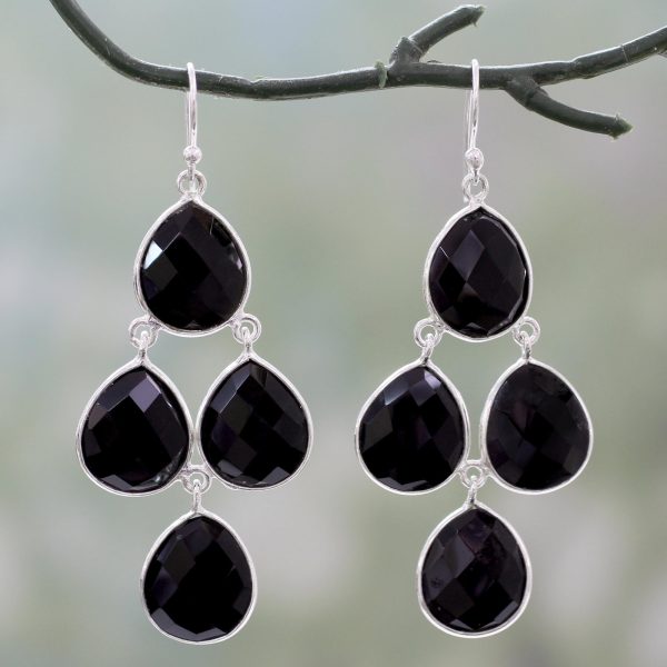 Midnight Chandelier Sterling Silver Earrings Sale