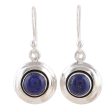 Midnight Discs Contemporary Lapis Lazuli and Sterling Silver Earrings Supply