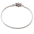 Marquise Flower Garnet and Sterling Silver Floral Bracelet from India For Cheap