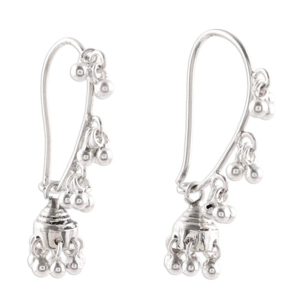 Music Silver Jhumki Style Jingle Bell Earrings Online Sale