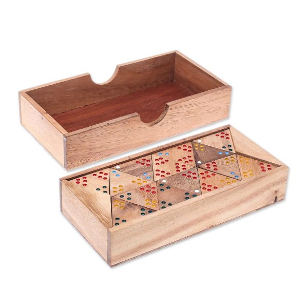 Triple Threat Wood 3-Sided Domino Set Crafted in Thailand Online Sale