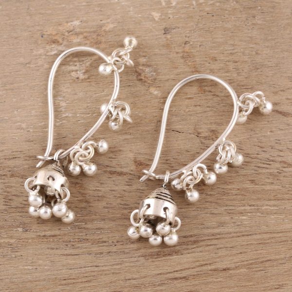 Music Silver Jhumki Style Jingle Bell Earrings Online Sale