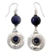 Royal Moonlight Lapis Lazuli & Silver Dangle Earrings For Cheap