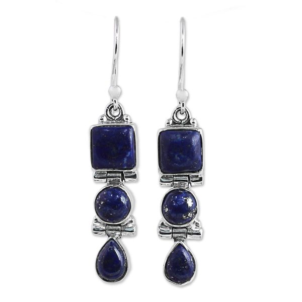 Royal Glamour Lapis Lazuli Drop Earrings Fashion