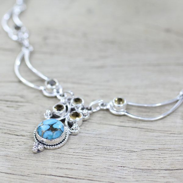 Radiant Princess Multi-Gem Silver Necklace Online Hot Sale