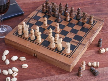 Two for One Handmade Raintree Wood Chess and Backgammon Game For Sale