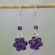 Regal Temptation Amethyst & Silver Beaded Earrings For Sale