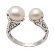 Seeking You White Cultured Pearl and Sterling Silver Ring from Bali Cheap