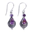 Mughal Lilac Sterling Silver Dangle Earrings For Sale